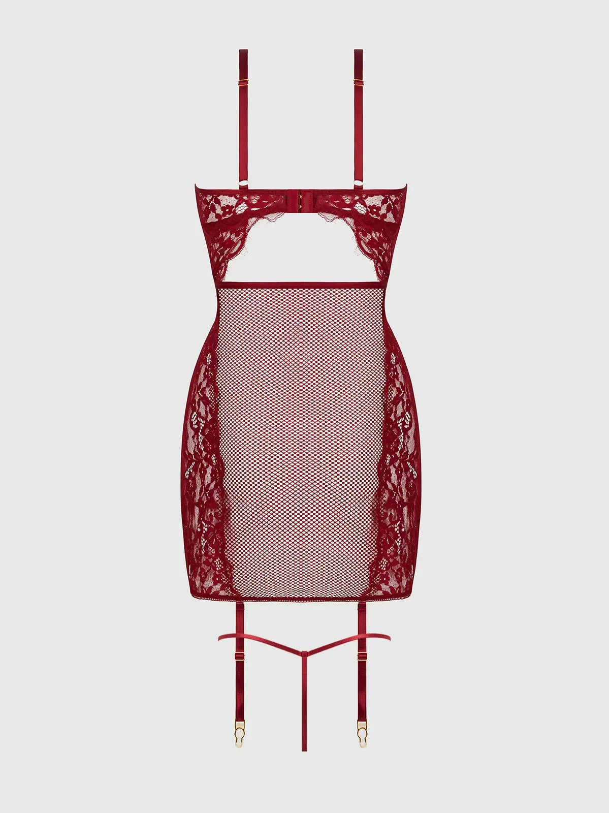 DEZI LACE & CHAIN CHEMISE SET