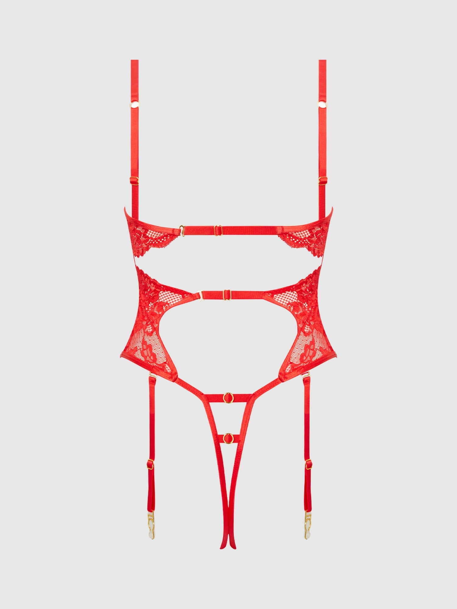 LACE & CHAIN GARTERED TEDDY