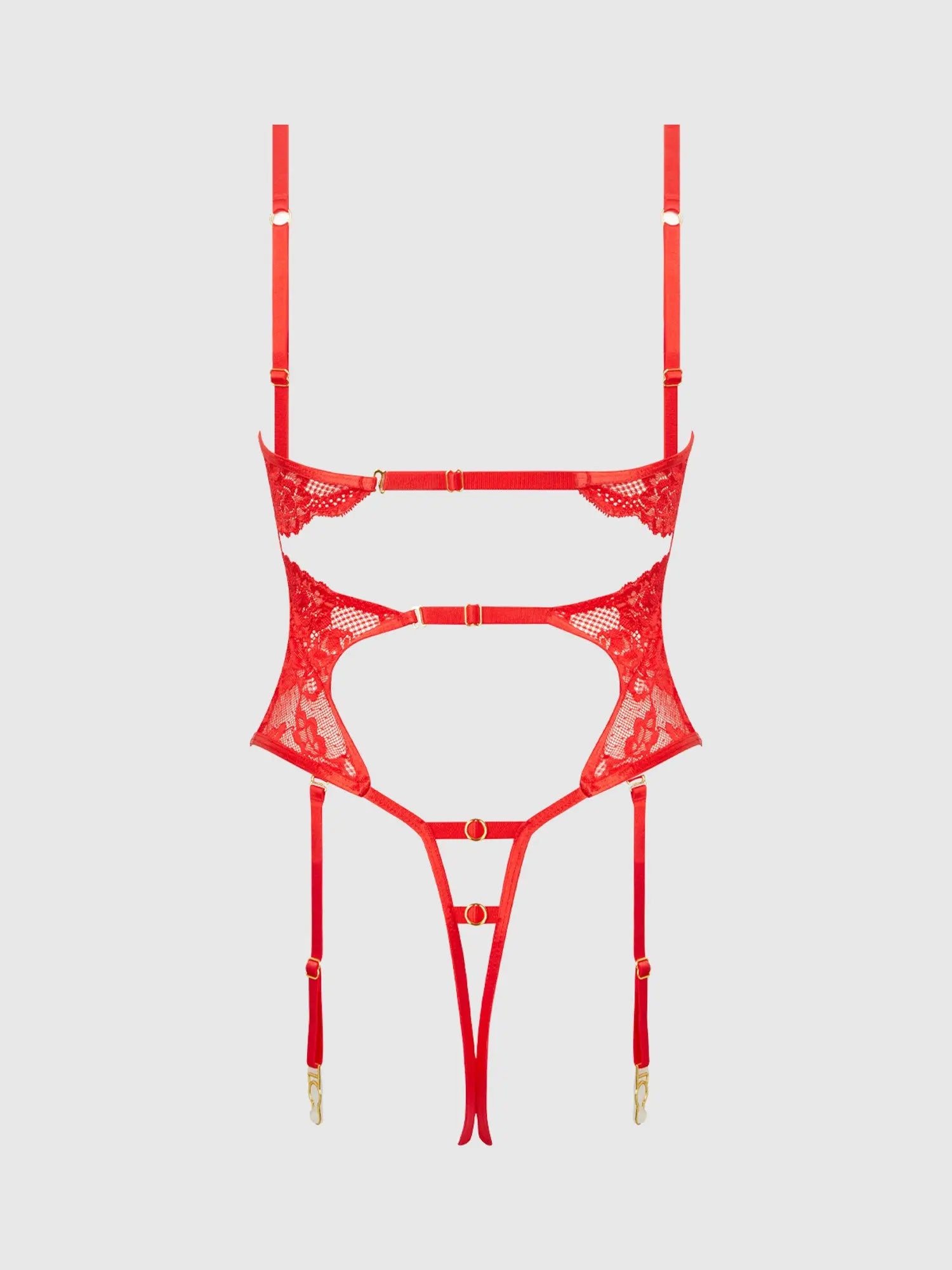 LACE & CHAIN GARTERED TEDDY