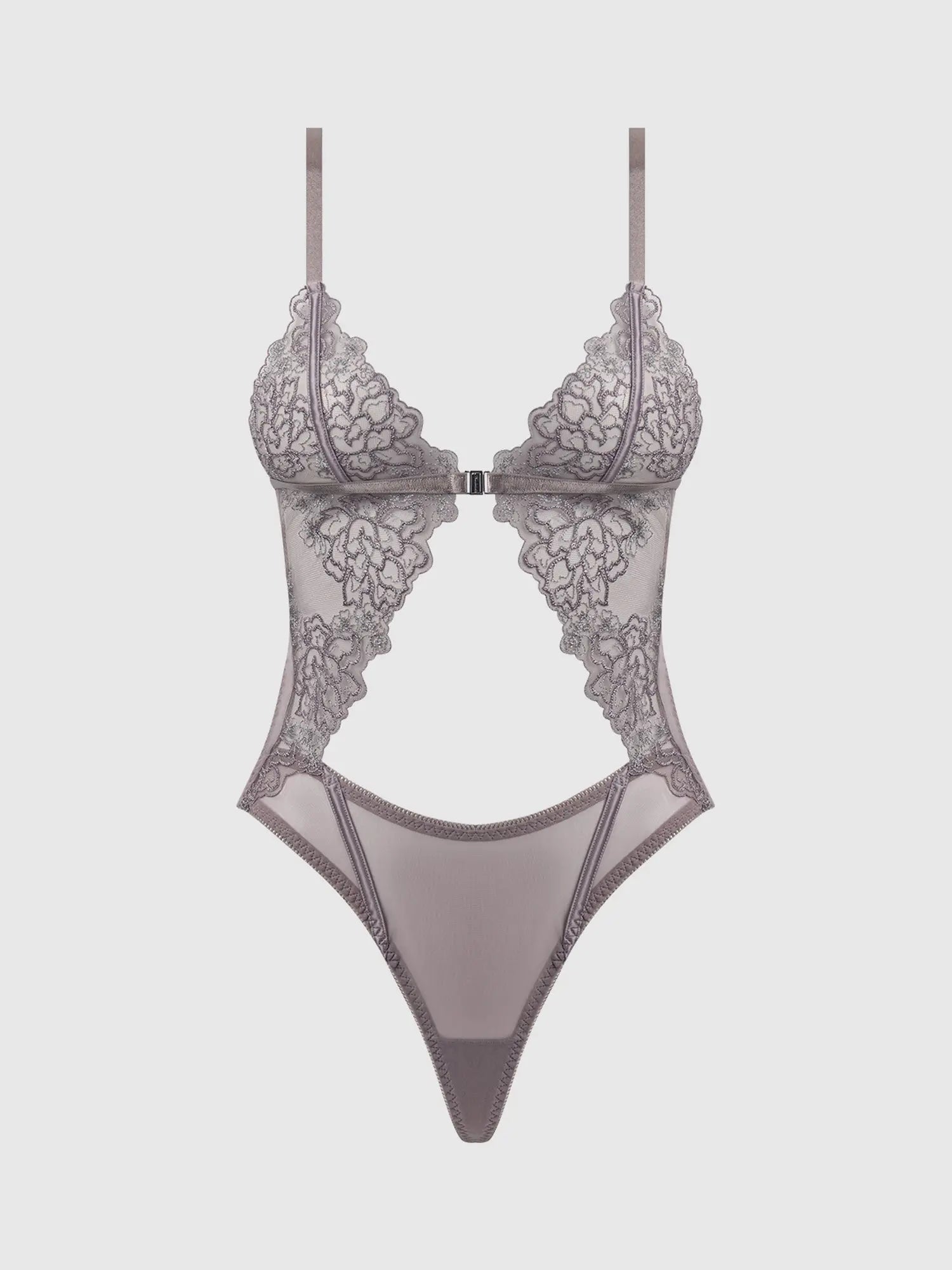 EMBROIDERED LACE TEDDY - WIRE FREE