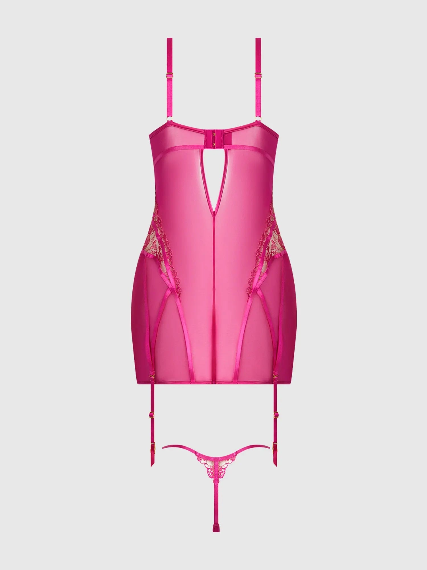 HOT PINK BLACKLIGHT CHEMISE SET