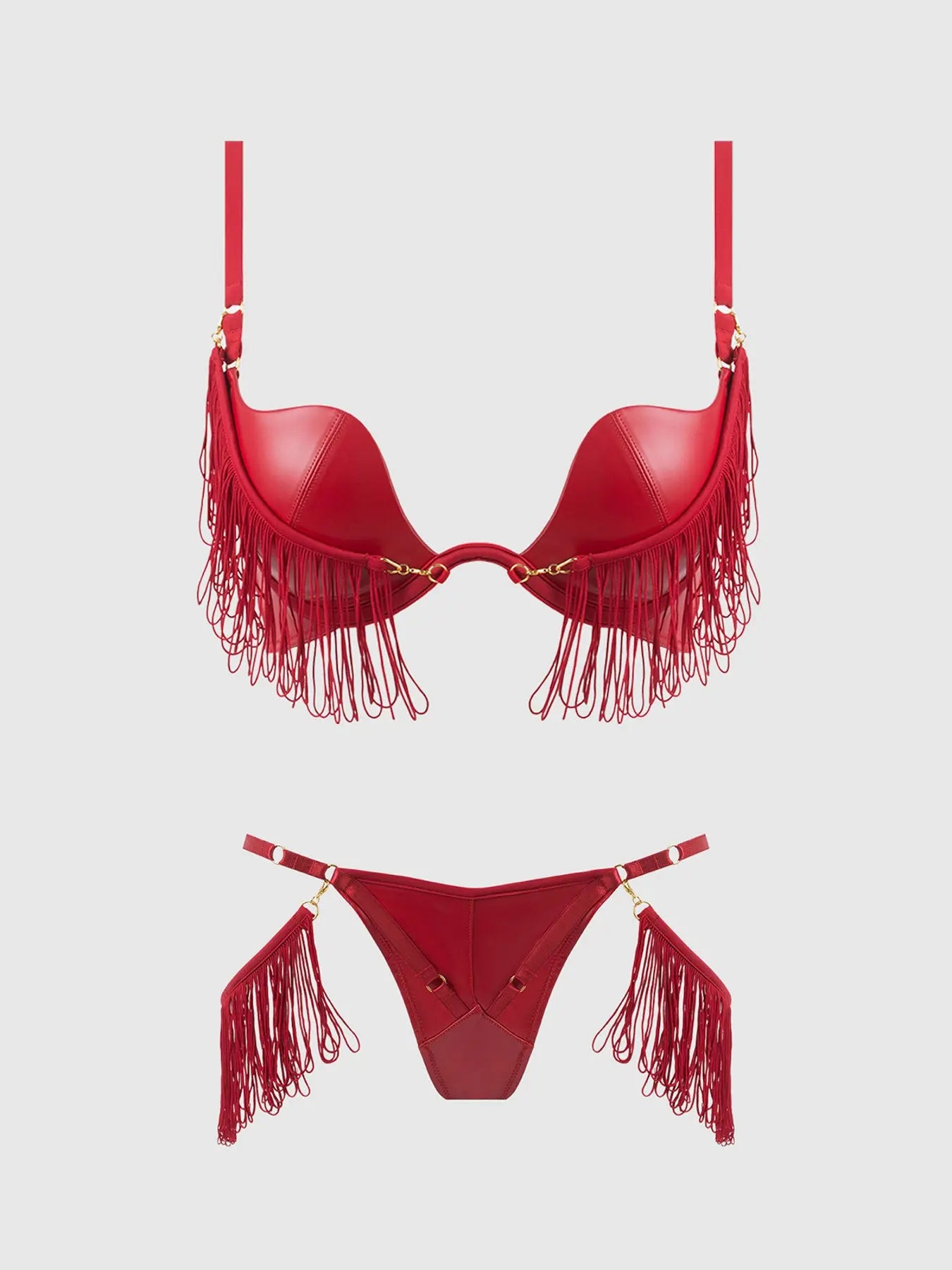 PHOENIX 2 PIECE BRA SET : Red Lingerie Set