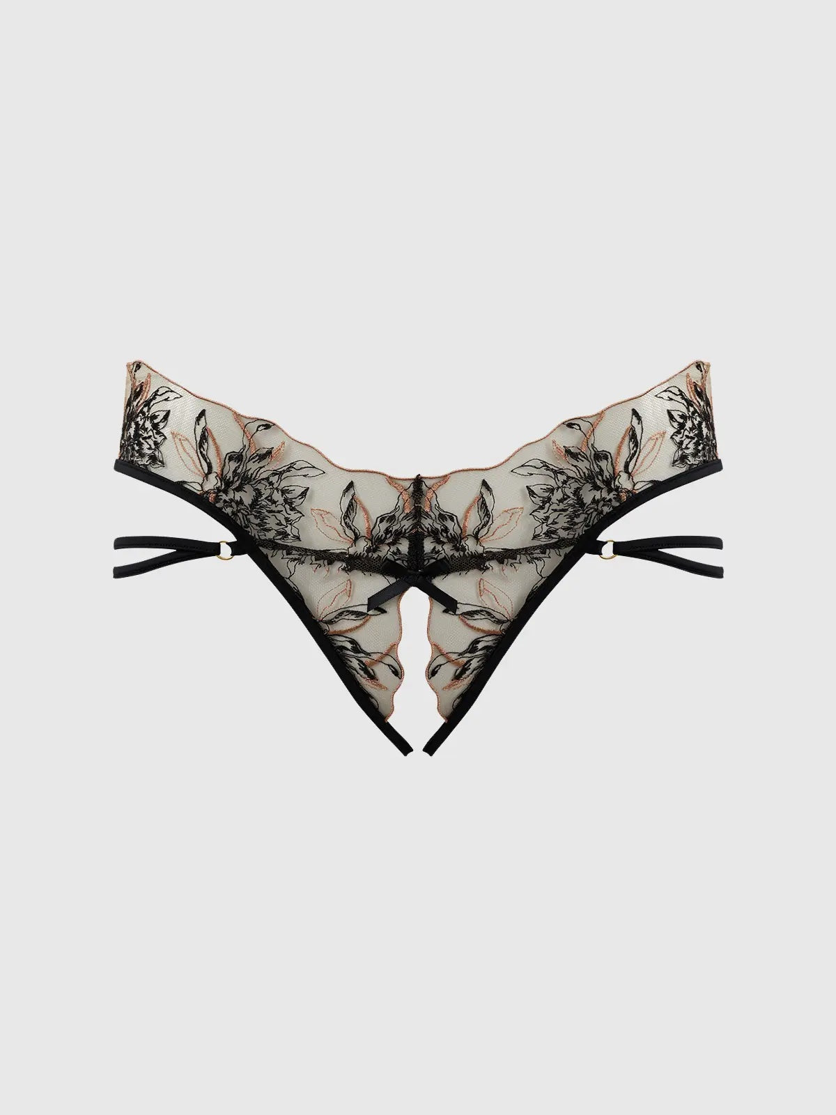 EMBROIDERED STRAPPY CROTCHLESS & BACKLESS HIPSTER
