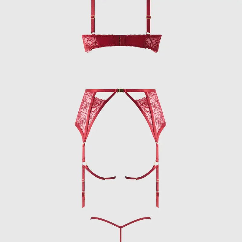 ROSALIE 3 PIECE OPEN CUP BRA SET Lingerie HOD