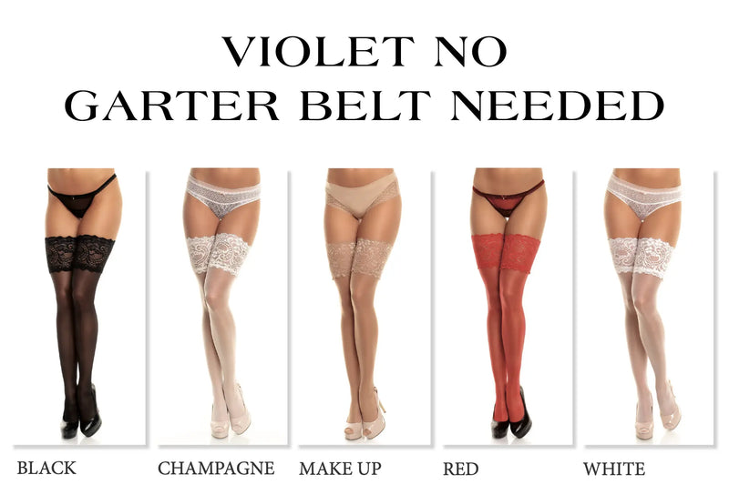 Violet Holdups - NO GARTER NEEDED Lingerie GLAMORY