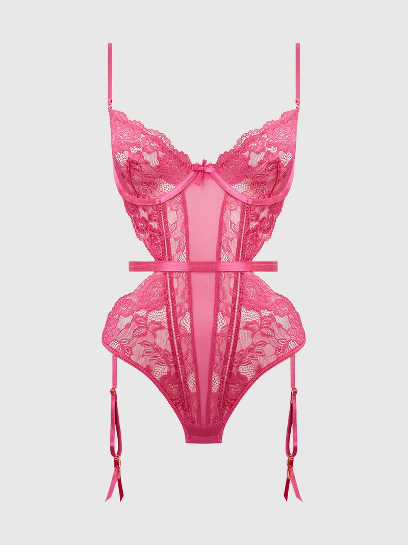 HARLOW LACE & MESH UNDERWIRE TEDDY Lingerie HOD