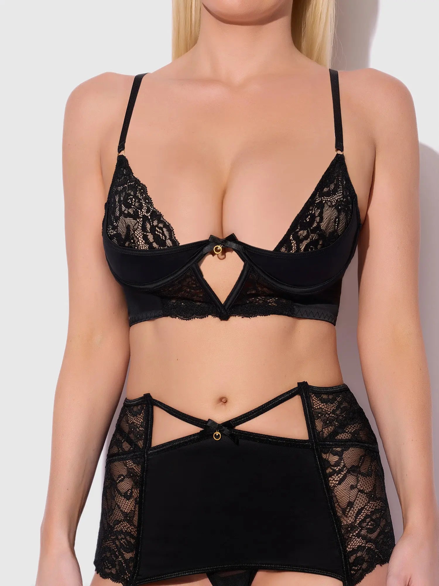 NATASHA 3 PIECE BRA, GARTER SKIRT & G-STRING SET