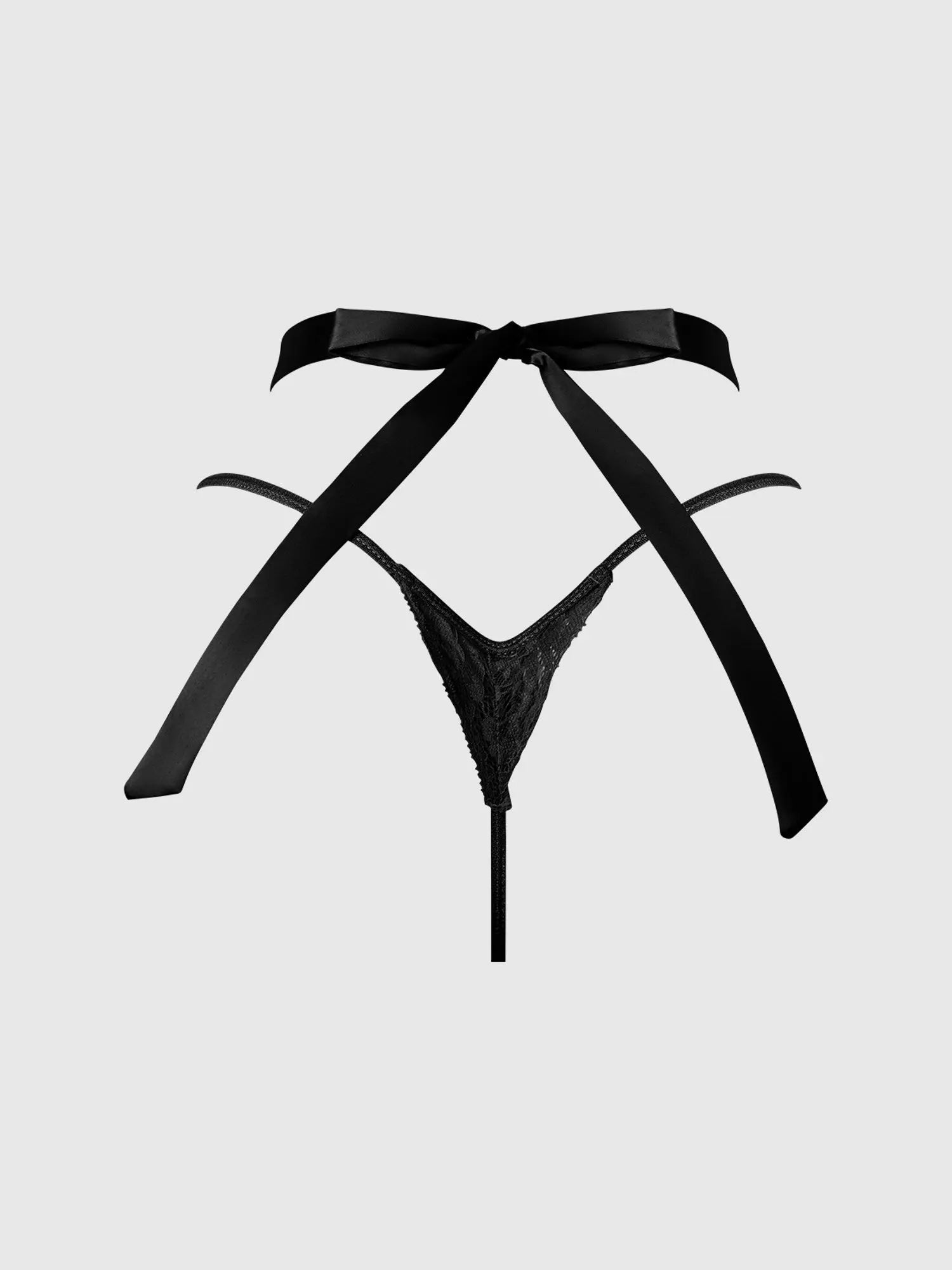 Satin & Lace Bow Tie G-String