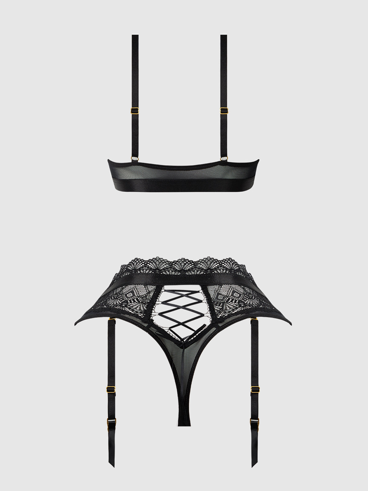 Lace Micro Bralette & Thong Lingerie Set
