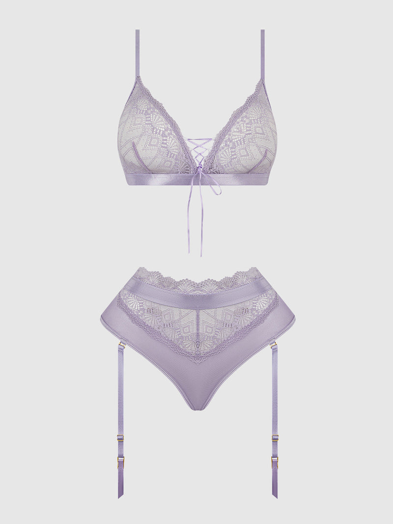 Lace Micro Bralette & Thong Lingerie Set