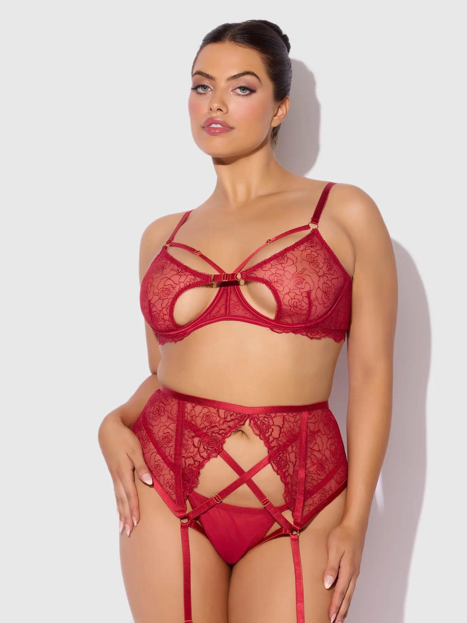 ROSALIE 3 PIECE OPEN CUP BRA SET