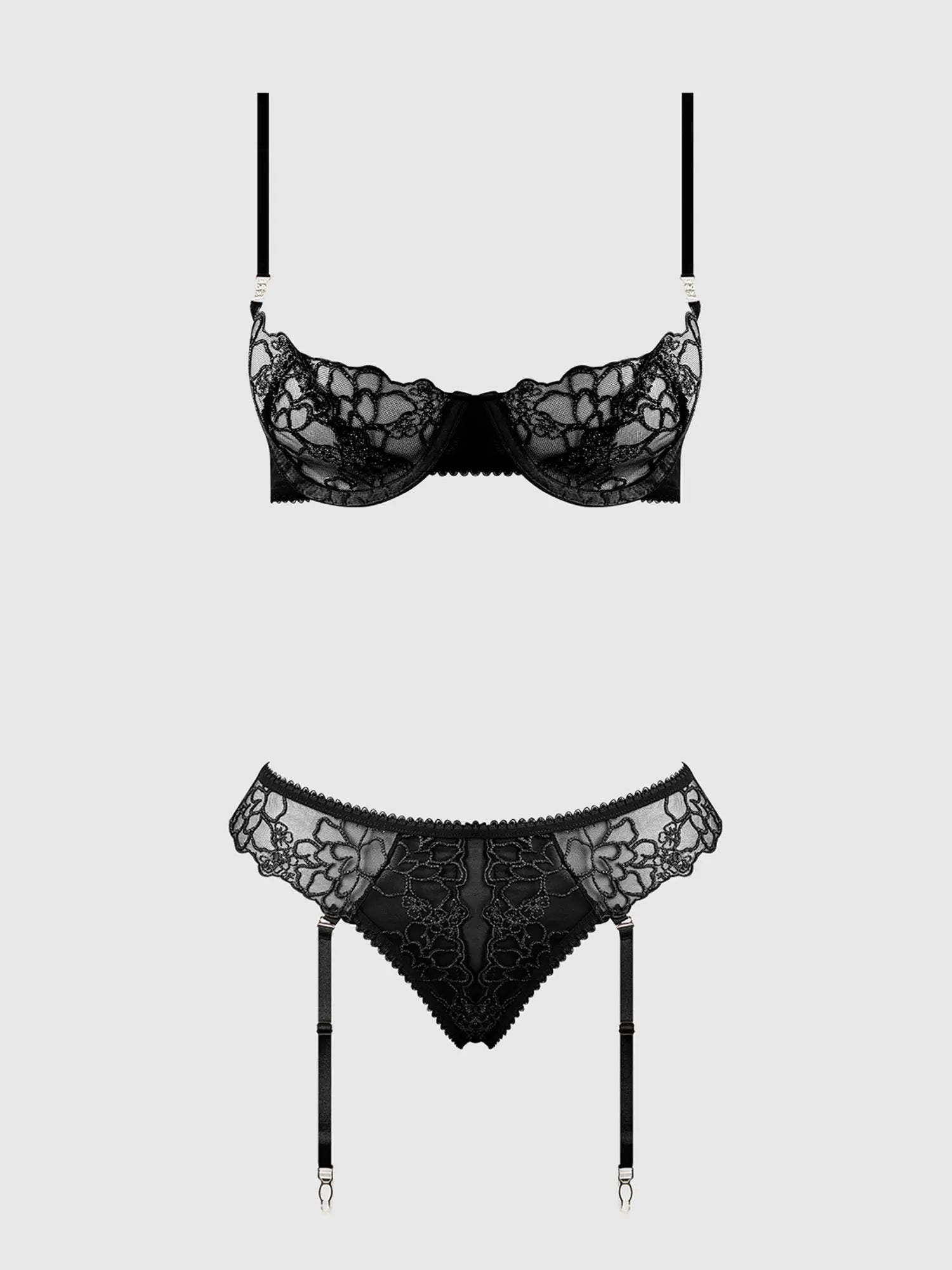 EDEN EMBROIDERED LACE BRA & BACKLESS HIPSTER SET