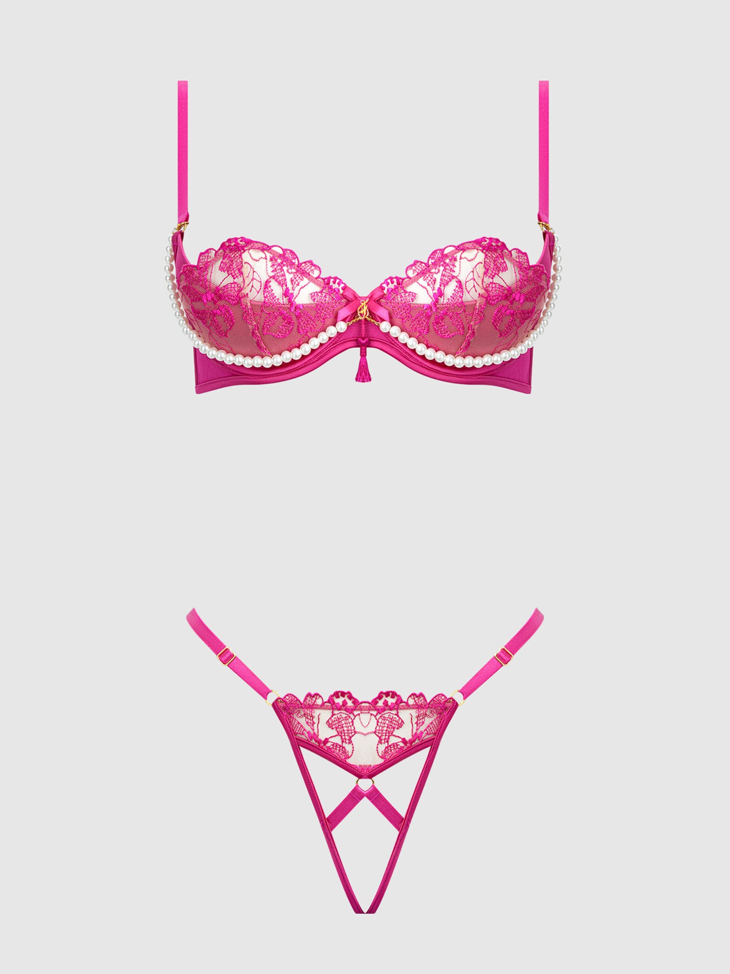 Glow Goddess Pink Blacklight Lace Set