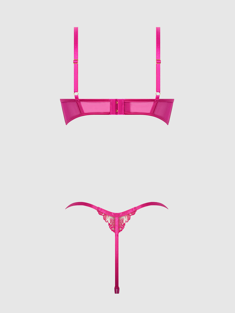 Glow Goddess Pink Blacklight Lace Set Lingerie HOD