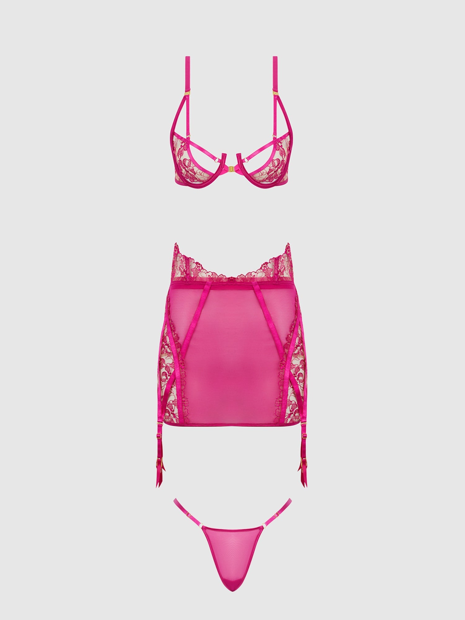 Hot Pick Glow in the Dark Spanking Set Lingerie HOD Small PINK DRAGON