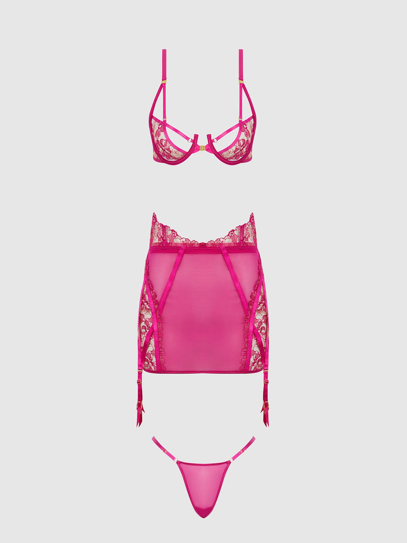 Hot Pick Glow in the Dark Spanking Set Lingerie HOD Small PINK DRAGON