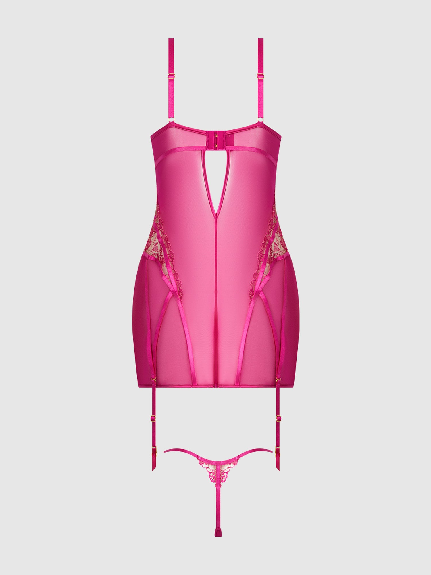 HOT PINK BLACKLIGHT CHEMISE SET