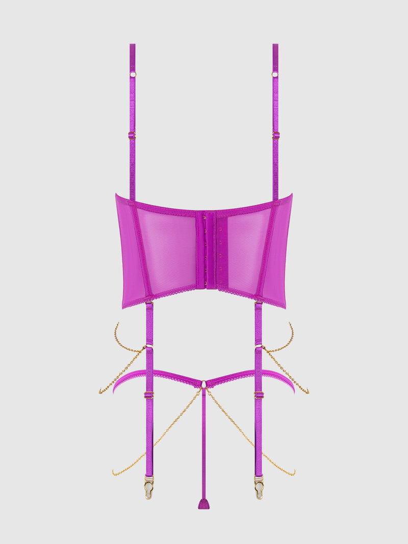 Pink Lace & Chain Bustier & G-String Set HOD