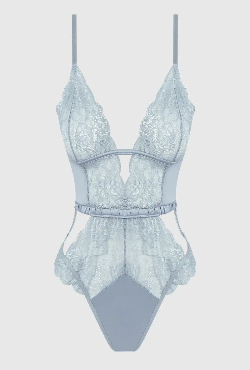SIENNA SATIN & LACE WIRELESS TEDDY Lingerie HOD