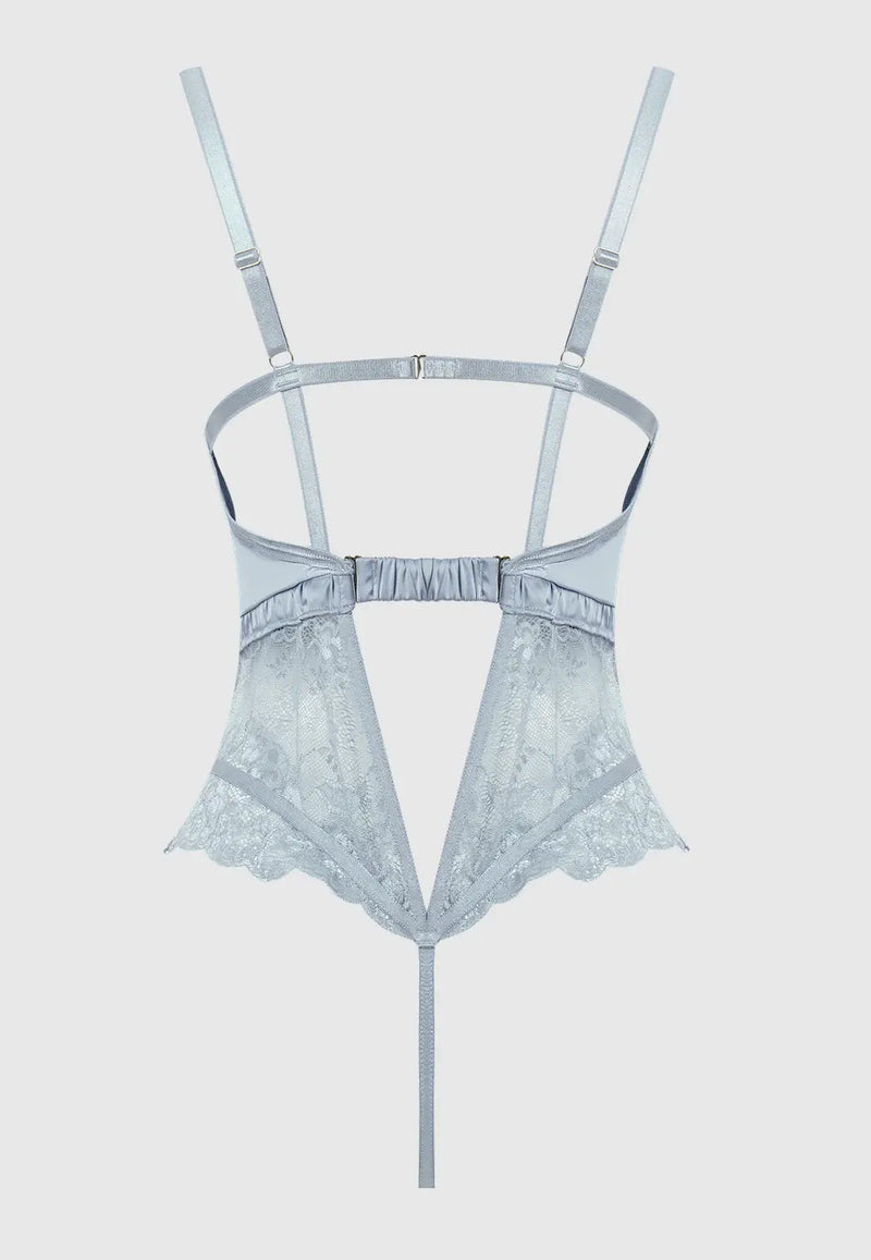 SIENNA SATIN & LACE WIRELESS TEDDY Lingerie HOD